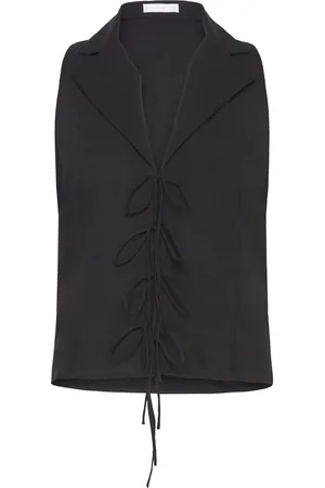 MANGO Sleeveless Blouse With Bows Black