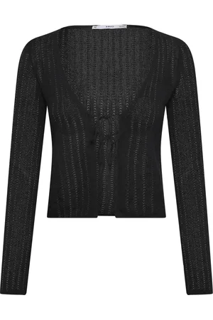MANGO Knitted Cardigan With Ties Black