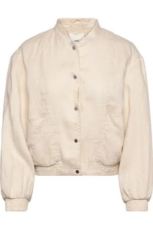 MANGO Buttons Linen-Blend Jacket Beige