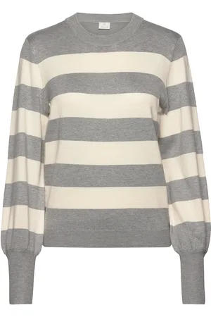 Kaffe Kalizza Striped Pullover Grey