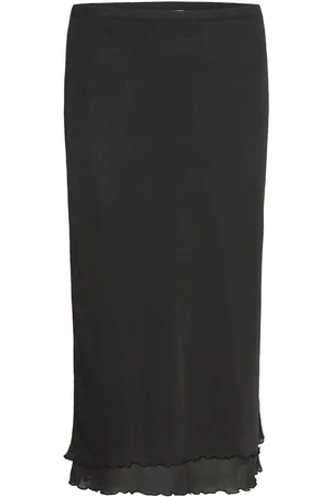 Filippa K Layered Frill Crepe Skirt Black