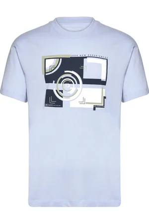 TOM TAILOR Relaxed Printed T-Shirt Blue