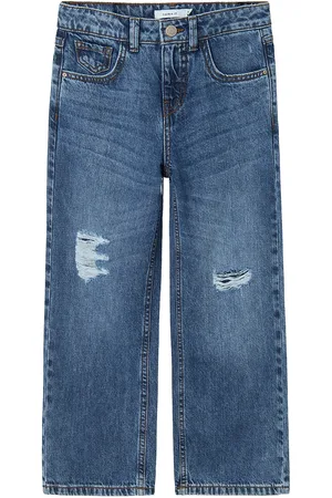 NAME IT Nkfrose Hw Wide Jeans Destr 1411-Be Noos Blue