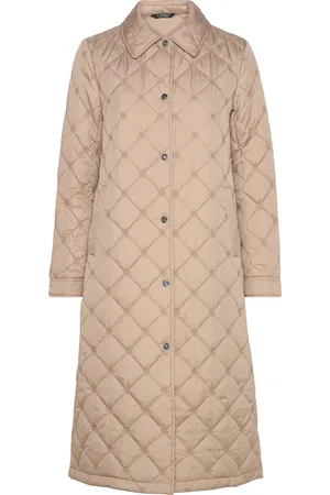 Ralph Lauren Diamond-Quilted Long Coat Beige