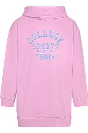 NAME IT Nkfvalona Ls Long Boxy Sweat Wh Unb Pink