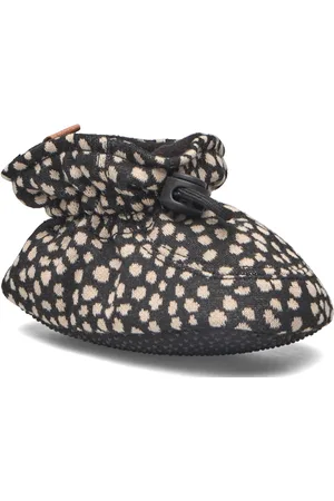 Melton Spots Textile Slippers Black