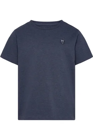 Knowledge Cotton Apparal Regular Fit Badge T-Shirt - Gots/Ve Navy