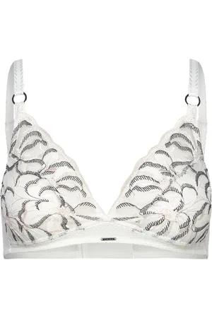 Chantelle Fleurs Wirefree Triangle Bra White