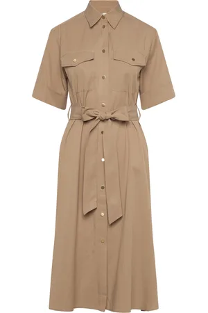 GANT Reg Utility Ss Shirt Dress Beige