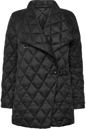 Ralph Lauren Buckle-Trim Diamond-Quilted Down Coat Black