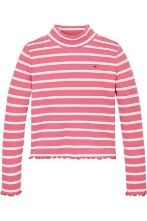 Tommy Hilfiger Mock Neck Rib Top Ls Pink