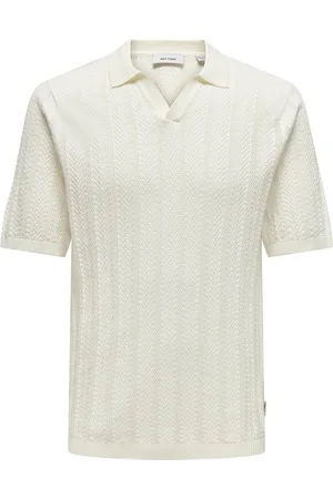 Only & Sons Onslucas Reg 12 Ss Crochet Polo Knit White