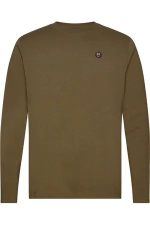 Knowledge Cotton Apparal Badge Long Sleeve - Gots/Vegan Khaki