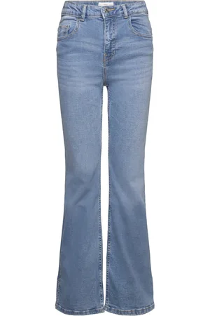MANGO Flared Jeans With Opening Blue