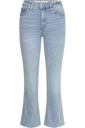 MANGO Sienna Flared Cropped Jeans Blue