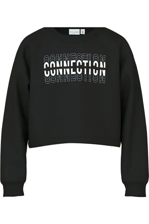 NAME IT Nkfvanita Ls Short Boxy Sweat Unb Black