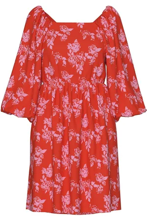 Y.A.S Billie 3/4 Bow Mini Dress Red