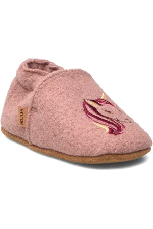 Melton Unicorn Wool Slippers Pink