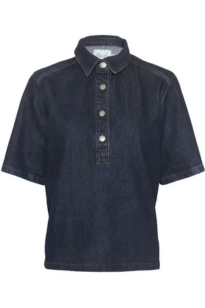My Essential Wardrobe Abinamw 139 Boxy Blouse Blue