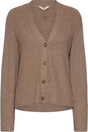 Object Objditte Re L/S Knit Cardigan Noos Brown