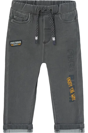 Boboli Denim Trousers Knit For Baby -Bci Grey