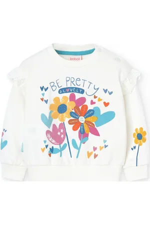 Boboli Fleece Sweatshirt For Baby Girl -Bci White