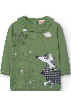 Boboli Knitwear Dress For Baby Girl -Bci Green