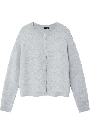 LMTD Nlflodet Ls Short Knit Cardigan Noos Grey