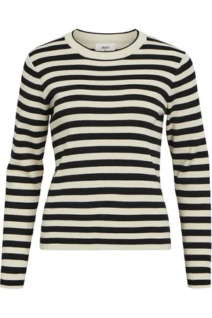 Object Objester Sli L/S Knit Pullover Noos Beige