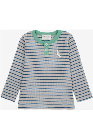 Bobo Choses Baby Stripes Waffle Butt D T- Shirt Blue