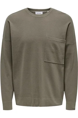 Only & Sons Onslamai Ovz 12 Ls Pocket Crew Knit Green