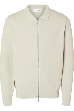 SELECTED Slhdane Ls Knit Structure Cardigan Noos Cream