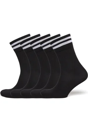 ZEBDIA 5-Pk Tennis Socks With Stripes Black