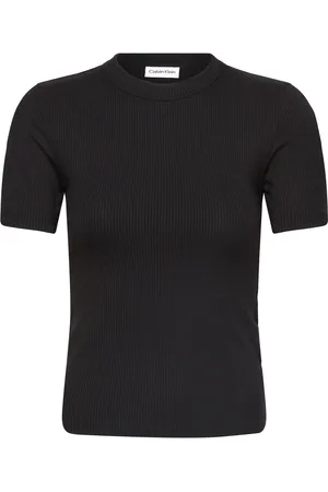 Calvin Klein Modal Rib Slit Detail T-Shirt Ss Black