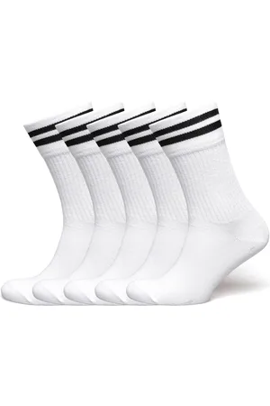 ZEBDIA 5-Pk Tennis Socks With Stripes White