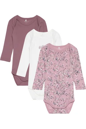 NAME IT Nbfbody 3P Ls Grape Flower Noos Pink