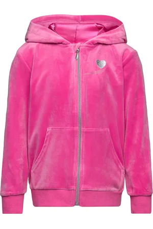 Lindex Hoodjacket With Zipper Velour Pink