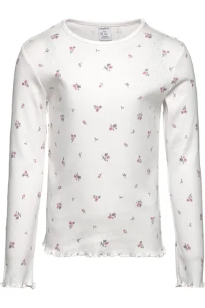 Lindex Top L S Pointelle Aop White