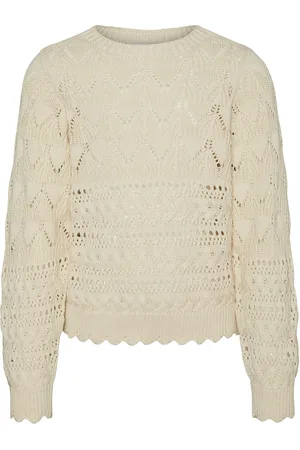 VERO MODA Vmlua Ls Boatneck Pullover Girl Cream