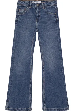 MANGO Flared Jeans With Opening Blue