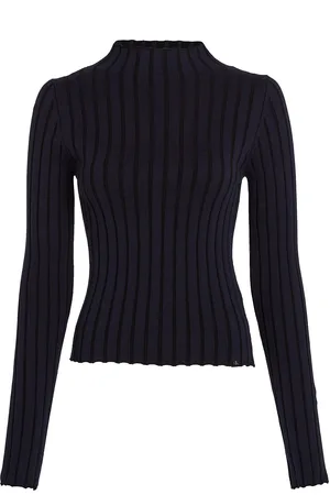 Calvin Klein Plated High Neck Slim Sweater Black