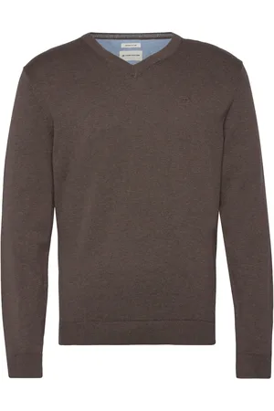 TOM TAILOR Basic V-Neck Knit Brown