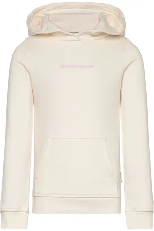 TOM TAILOR Printed Logo Hoody Cream