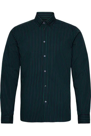 Les Deux Kristian Stripe Poplin Shirt Navy