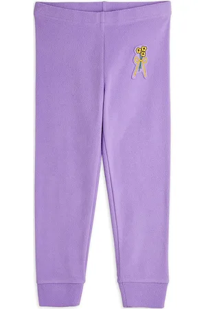 Mini Rodini Winter Flowers Microfleece Trousers Purple