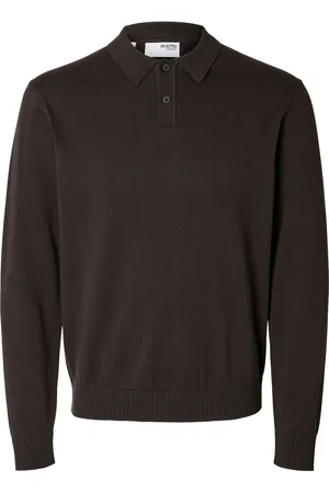 SELECTED Slhreg-Kris Knit Ls Polo Black