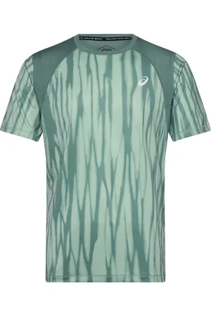 Asics Road All Over Print Ss Top Green