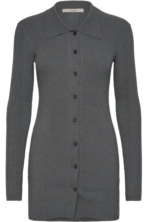 REMAIN Birger Christensen Rib Knit Cardigan Grey