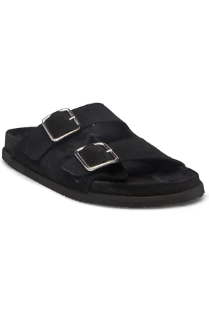 GARMENT PROJECT Blake Sandal - Black Suede Black