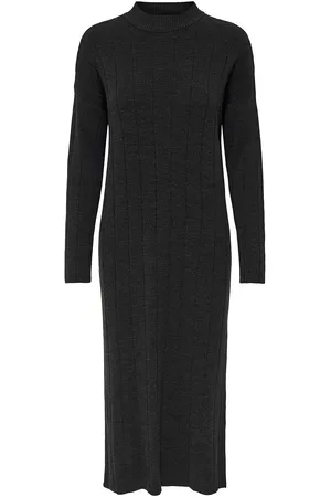 ONLY Onltess Ls Highneck Midi Dress Knt Black